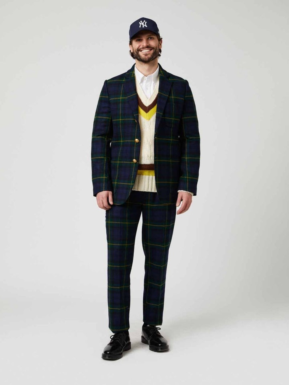 Rowing Blazers Men’s Blue/Green Wool Tartan Ripley Blazer Gordon Modern